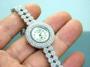 Turkish Handmade Jewelry 925 Sterling Silver Zircon Stone Womens' Watch