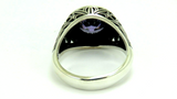 Turkish Handmade Jewelry 925 Sterling Silver Amethyst Stone Antique Mens Rings