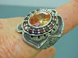 Turkish Handmade Jewelry 925 Sterling Silver Quartz Stone Mens Rings