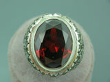 Turkish Handmade Jewelry 925 Sterling Silver Ruby Stone Mens Rings