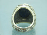 Turkish Handmade Jewelry 925 Sterling Silver Sodalite Stone Men's Rings
