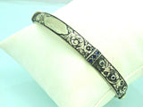Turkish Handmade Jewelry 925 Sterling Silver Sapphire Stone Mens Bangle