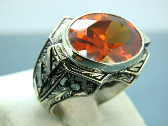 Turkish Handmade Jewelry 925 Sterling Silver Quartz Stone Mens Rings