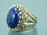 Turkish Handmade Jewelry 925 Sterling Silver Sodalite Stone Men's Rings