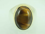 Turkish Handmade Jewelry 925 Sterling Silver Tiger's Eye Stone Mens Rings