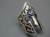 Turkish Handmade Jewelry 925 Sterling Silver Sapphire Stone Mens Rings