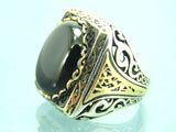 Turkish Handmade Jewelry 925 Sterling Silver Onyx Stone Mens Rings