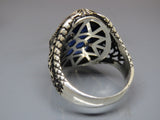 Turkish Handmade Jewelry 925 Sterling Silver Sapphire Stone Mens Rings