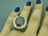 Turkish Handmade Jewelry 925 Sterling Silver Ruby Stone Mens Rings