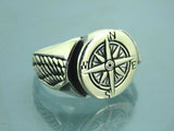 Turkish Handmade Jewelry 925 Sterling Silver North Star Design Mens Rings
