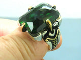 Turkish Handmade Jewelry 925 Sterling Silver Emerald Stone Mens Rings
