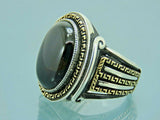 Turkish Handmade Jewelry 925 Sterling Silver Onyx Stone Mens Rings