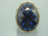 Turkish Handmade Jewlry 925 Sterling Silver Sapphire Stone Mens Rings