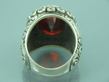 Turkish Handmade Jewelry 925 Sterling Silver Ruby Stone Mens Rings