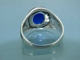 Turkish Handmade Jewelry 925 Sterling Silver Sapphire Stone Mens Rings