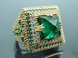 Turkish Handmade Jewelry 925 Sterling Silver Emerald Stone Ladies Rings