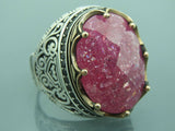 Turkish Handmade Jewelry 925 Sterling Silver Zircon Stone Mens Rings