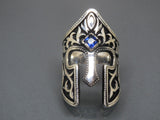 Turkish Handmade Jewelry 925 Sterling Silver Sapphire Stone Mens Rings