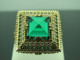Turkish Handmade Jewelry 925 Sterling Silver Emerald Stone Ladies Rings