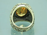 Turkish Handmade Jewelry 925 Sterling Silver Quartz Stone Mens Rings