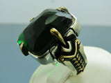Turkish Handmade Jewelry 925 Sterling Silver Emerald Stone Mens Rings
