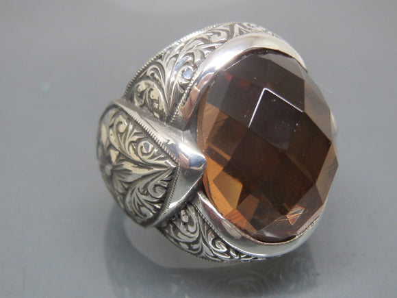 Turkish Handmade Jewelry 925 Sterling Silver Alexandrite Stone Engraved Mens Rings