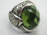 Turkish Handmade Jewelry 925 Sterling Silver Alexandrite Stone Engraved Mens Rings