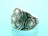 Turkish Handmade Jewelry 925 Sterling Silver Shield Design Mens Rings