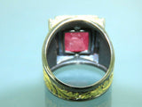 Turkish Handmade Jewelry 925 Sterling Silver Ruby Stone Mens Rings