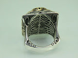 Turkish Handmade Jewelry 925 Sterling Silver Aventurine Stone Mens Rings