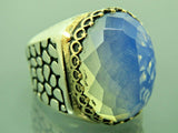 Turkish Handmade Jewelry 925 Sterling Silver MoonStone Mens Rings