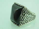 Turkish Handmade Jewelry 925 Sterling Silver Onyx Stone Mens Rings