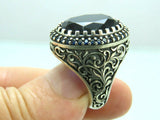 Turkish Handmade Jewelry 925 Sterling Silver Sapphire Stone Mens Rings