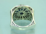 Turkish Handmade Jewelry 925 Sterling Silver Turquoise Stone Mens Rings