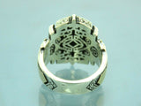 Turkish Handmade Jewelry 925 Sterling Silver Aventurine Stone Mens Rings