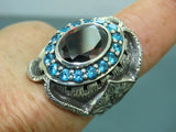 Turkish Handmade Jewelry 925 Sterling Silver Garnet Stone Mens Rings