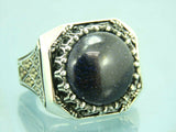 Turkish Handmade Jewelry 925 Sterling Silver Aventurine Stone Mens Rings