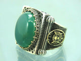 Turkish Handmade Jewelry 925 Sterling Silver Agate Stone Imperial Mens Rings