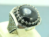 Turkish Handmade Jewelry 925 Sterling Silver Aventurine Stone Mens Rings