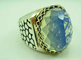 Turkish Handmade Jewelry 925 Sterling Silver MoonStone Mens Rings