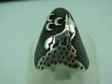 Turkish Handmade Jewelry 925 Sterling Silver Wolf Desing Mens Rings