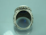 Turkish Handmade Jewelry 925 Sterling Silver Sapphire Stone Mens Rings