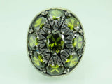 Turkish Handmade Jewelry 925 Sterling Silver Peridot Stone Men's Rings