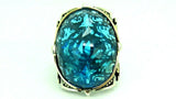 Turkish Handmade Jewelry 925 Sterling Silver Aquamarine Stone Engraved Mens Rings