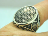 Turkish Handmade Jewelry 925 Sterling Silver Wicker Design Mens Rings