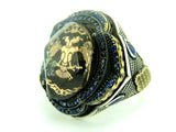 Turkish Handmade Jewelry 925 Sterling Silver Sapphire Stone Imperial Design Mens Rings
