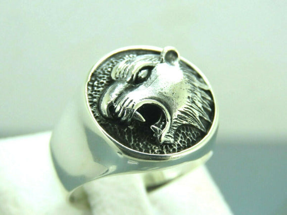 Turkish Handmade Jewelry 925 Sterling Silver Lion Design Men's Rings