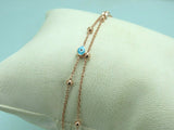 Turkish Handmade Jewelry 925 Sterling Silver Evil Eye Stone Womens Bracelet