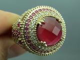 Turkish Handmade Jewelry 925 Sterling Silver Ruby Stone Ladies Rings