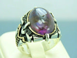 Turkish Handmade Jewelry 925 Sterling Silver Amethyst Stone Antique Mens Rings